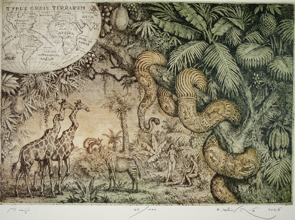 Peter Kľúčik - V raji - obrazy - grafika - lept