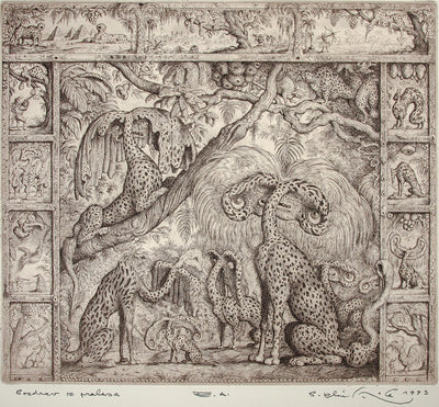 Peter Kľúčik - Pozdrav z pralesa - obrazy - grafika - lept