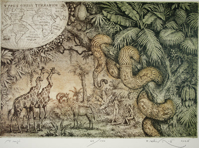 Peter Kľúčik - V raji - obrazy - grafika - lept