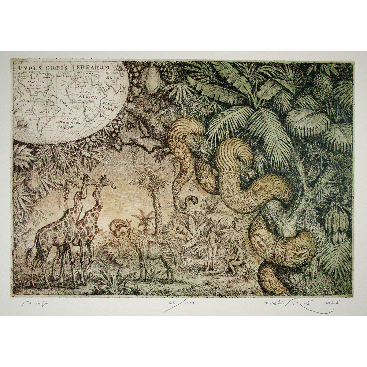 Peter Kľúčik - V raji - obrazy - grafika - lept