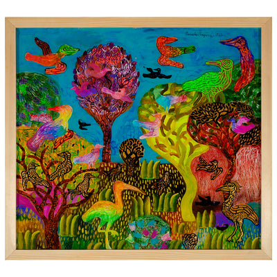 Daniela Krajčová - Jarná záhrada - surealistická maľba - súčasné umenie