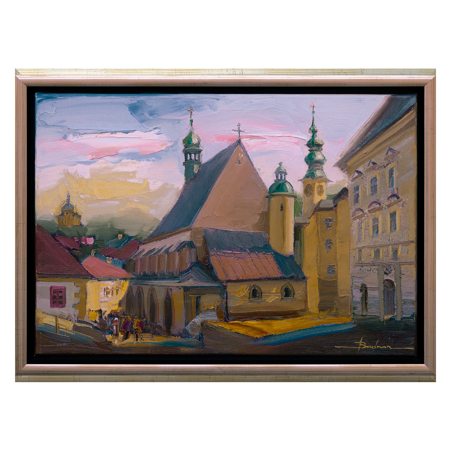 Banská Štiavnica - kostol sv. Kataríny, Novozámocká a radnica