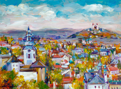 Zuzana Lukáčová - Banská Štiavnica - Kalvária na jeseň - originálna maľba - obrazy