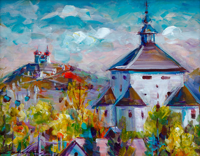 Banská Štiavnica - Nový zámok - Zuzana Lukáčová - originálna maľba - obrazy