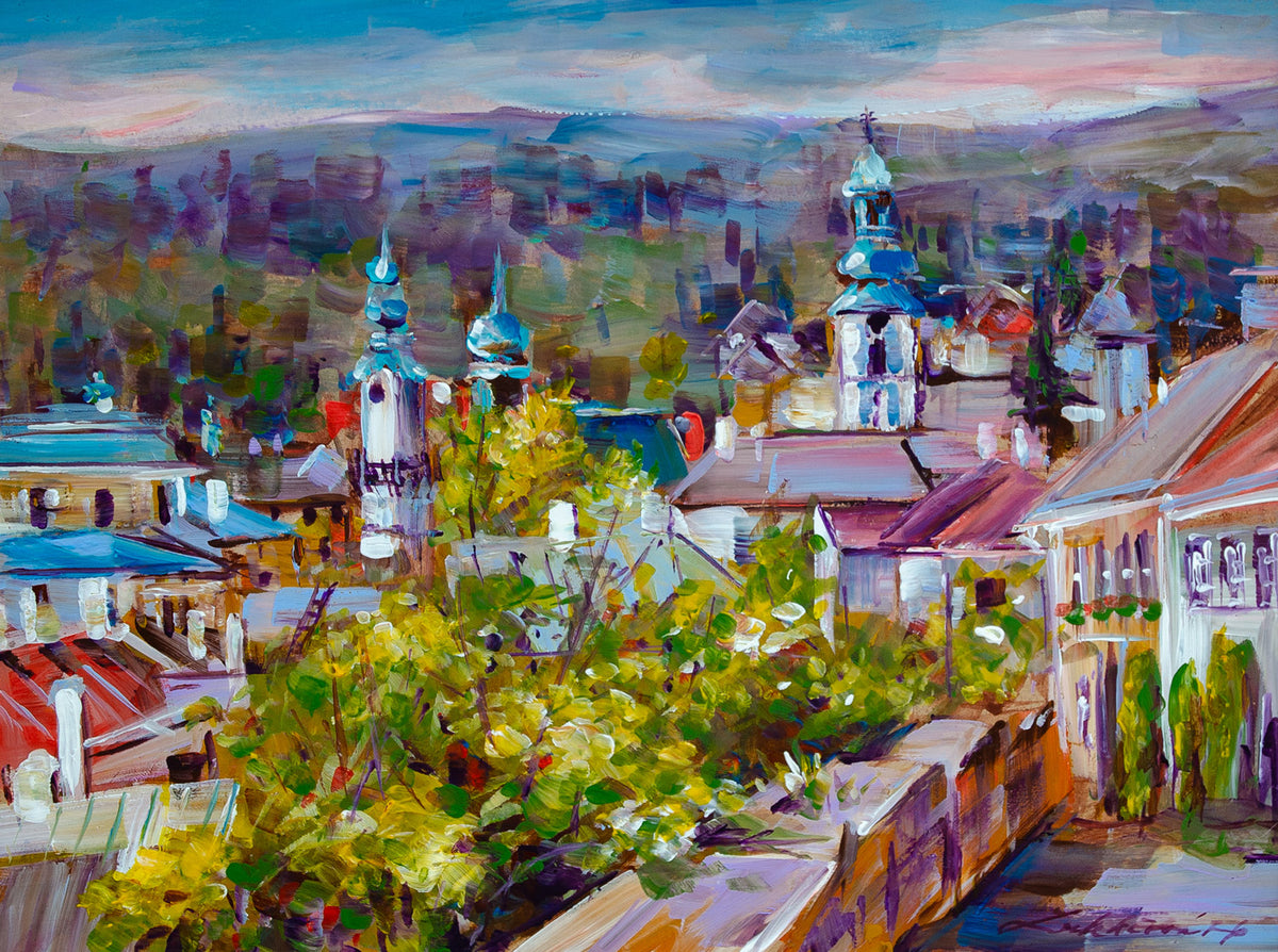 Zuzana Lukáčová - Banská Štiavnica - Ružová ulica II - originálna maľba - obrazy