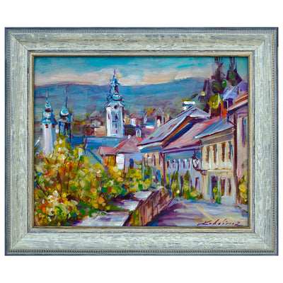 Banská Štiavnica - Ružová ulica - Zuzana Lukáčová - originálna maľba - obrazy